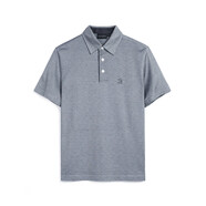 圣大保羅（POLO&RACQUET CLUB）夏季新品時(shí)尚翻領(lǐng)純色T恤商務(wù)男裝男士休閑短袖POLO衫 灰色 Z5 M 48 165/84B