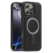 iPhone16手機殼優(yōu)盾磁吸支架原裝適用三星S23ULTRA/iPhone14pro新款銀盾一字支架殼 黑色 iPhone 16e/se4
