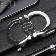 ELLE HOMME男士頭層牛皮帶 輕奢304不銹鋼扣頭自動(dòng)扣腰帶  生日禮物送男友