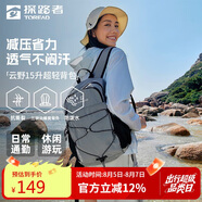 探路者云野雙肩背包戶外徒步旅游登山包15L輕量化透氣耐磨通勤書(shū)包 灰綠