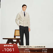 FULL MONTY【青果領(lǐng)雙排扣】藏青色休閑毛衣男士針織開衫羊毛外套2024秋冬 駝色8811 L