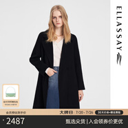 歌力思（ELLASSAY）【博主同款】秋冬新款翻領(lǐng)寬松廓形雙面羊毛大衣女EWB346D02100 經(jīng)典黑 L