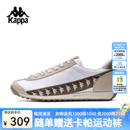 卡帕（Kappa）背靠背串標(biāo)薄底運(yùn)動(dòng)鞋男女2025新款德訓(xùn)鞋戶外復(fù)古跑鞋 K0FX5MM18 灰卡其/冬日白/青豆褐-602 38