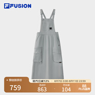 FILA FUSION斐樂(lè )潮牌梭織背帶裙女2025秋季新款時(shí)尚休閑寬松裙子 鈦灰-GY XS 155/58A/XS