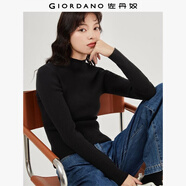 佐丹奴極細(xì)針織衫女純色修身內(nèi)搭半高領(lǐng)長(zhǎng)袖針織打底衫女13353811