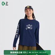 安高若G0 女士戶(hù)外徒步露營(yíng)藝術(shù)家合作磨毛圖案長(cháng)袖T恤 | AnKoRau 圖形色/主色為藏青藍P69 L