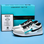 AJ男鞋莆田aj低幫low黑白熊貓鞋dunk板鞋女款空軍一號運動(dòng)鞋中大童 aj1煙灰 43 碼