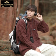 冰隱黑色麻花毛衣男款秋冬季加厚美式慵懶線(xiàn)衣潮牌圓領(lǐng)寬松內搭針織衫 咖啡 L (120-135斤)