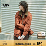 森馬外套女中長(zhǎng)款寬松翻領(lǐng)刺繡春秋復(fù)古燈芯絨夾克109524108005