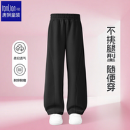 唐獅秋季新品女童運動休閑褲百搭洋氣直筒褲秋裝衛(wèi)褲潮 黑色   130   