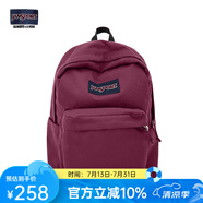 JANSPORT杰斯伯書包輕便雙肩包男女旅行包簡約背包電腦包學生校園 4QUE04S深紫酒紅-側(cè)袋+隔層