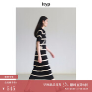 旅途原品（ltyp）真絲亞麻棉休閑V字翻領(lǐng)條紋針織連衣裙女直筒中長裙 杏黑色-經(jīng)典條紋-真絲亞麻棉 L -XL-165-170cm（現(xiàn)貨）