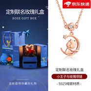 匆匆那年（Congcongnanian）【新品】小王子與玫瑰花純銀項鏈女生輕奢小眾設計鎖骨鏈彩金吊墜 小王子守護玫瑰項鏈+聯(lián)名玫瑰禮