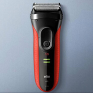 博朗（BRAUN）剃須刀3系3000s 320s男士往復式充電式胡須刀可水洗原裝 3系3030s紅色+充電器+收納盒