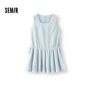 森馬（Semir）連衣裙女方領(lǐng)抽繩無袖背心裙可愛2025夏季波點(diǎn)花苞裙107425114061