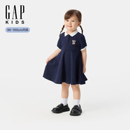 GAP【大小童同款】女童2025夏季新款polo短袖連衣裙兒童裝766476
