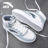 安踏（ANTA）板鞋男鞋2025秋冬季新款潮流百搭黑白熊貓鞋青少年高幫運(yùn)動(dòng)鞋 -3云灰色/象牙白 39
