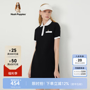 Hush Puppies暇步士女裝夏美式運(yùn)動(dòng)風(fēng)休閑純棉Polo連衣裙 188黑色 L