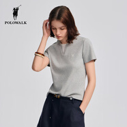 POLOWALK女裝2025夏季新品女式短袖圓領(lǐng)T恤CS6W52E21394 花灰色 S