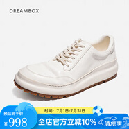 dreambox鈞博老爹鞋vibram防滑耐磨厚底增高男士高檔馬皮休閑皮鞋 白色 40
