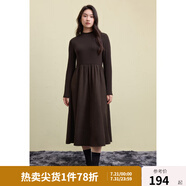 獨(dú)束大碼女裝撞色格紋連衣裙兩件套2024冬季新品通勤時(shí)髦毛呢外套 板栗棕-連衣裙 4XL (尺碼：6) (尺碼：6)