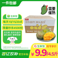 京鮮生 攀枝花凱特芒果 凈重4.5斤 帶箱5斤 單果600g+ 生鮮水果源頭直發(fā)