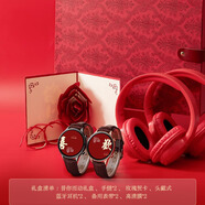 SAE 女士智能手表復古時(shí)尚運動(dòng)防水多功能心率血壓檢測情侶智能手表一對送男女朋友適用安卓ios手機 音*你心動(dòng)禮盒+蜥蜴紋棕情侶對表