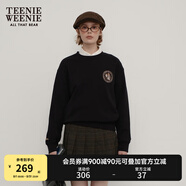 Teenie Weenie小熊春季美拉德簡(jiǎn)約圓領(lǐng)寬松休閑復(fù)古學(xué)院衛(wèi)衣上衣女 黑色 M (165)