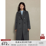 自巧（ZIQIAO）小個(gè)子正肩100%全羊毛雙面呢大衣女2023冬季新款毛呢西裝外套 淺棕灰 M (4碼)