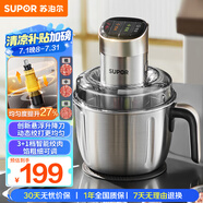 蘇泊爾（SUPOR）絞肉機家用 電動多功能不銹鋼懸浮刀料理攪拌機2.2L大容量餡嬰兒輔食機 JR65-G220