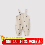 巴厘小豬嬰兒背帶褲秋冬季夾絲加厚保暖連身長褲連體衣服休閑 焦糖蛋糕 80 cm