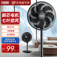 紅雙喜（RED DOUBLE HAPPINESS）電風(fēng)扇七葉輕音柔風(fēng)家用省電落地扇臺式電扇廣角搖頭節能宿舍空調伴侶ZM 16英寸七葉機械款【銅芯電機】
