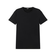 杰尼亞（Zegna）男士簡約純色修身短袖T恤 黑色 N2M200090 001 S
