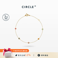 CIRCLE珠寶彩虹的愿望石彩寶手鏈祖母綠紅寶石托帕石9K金送女友生日禮物 小彩寶手鏈