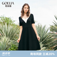 歌莉婭女裝新品連衣裙春裝爆款簡約洋氣赫本風(fēng)v領(lǐng)高級小黑裙1C3C4G1T0 00B黑色 L