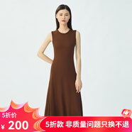 哥弟真的好（GIRDEAR）女裝圓領(lǐng)無(wú)袖素色針織洋裝連衣裙A500196 焦糖 S (2碼)