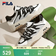 斐樂（FILA）斑斕鞋ROSETTA女鞋板鞋新款面包厚底鞋復(fù)古休閑鞋 雪白/黑-SB 37.5