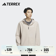 adidas舒適加絨戶外運(yùn)動(dòng)連帽軟殼衣男裝阿迪達(dá)斯官方TERREX   淺卡其/淺灰   L