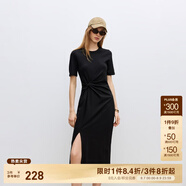 ONLY夏季時(shí)尚休閑長款開叉收腰顯瘦連衣裙女|124261004 H1Z 黑色 XS