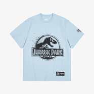 JURASSIC WORLD侏羅紀公園聯(lián)名系列 2025夏季新款美式男女款休閑短袖T恤 藍色 L （175）