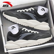 安踏（ANTA）男鞋休閑老爹鞋2025新款秋季網(wǎng)面透氣跑步鞋輕便厚底運動(dòng)鞋子男士 8854城堡灰-8 （皮面防潑水） 39