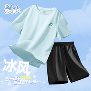班尼路男童套裝夏季中大童速干短袖T恤兩件套兒童夏裝涼感透氣運動(dòng)短褲
