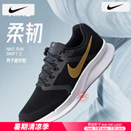 耐克（NIKE）男鞋25秋季新款休閑鞋網(wǎng)面透氣軟底耐磨跑步鞋緩震輕便登山鞋男 黑/金屬色/煤黑/白 39