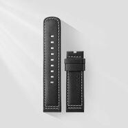 愛(ài)勒AGELOCER/艾戈勒大爆炸原裝手表帶正品 5801A1白線(xiàn)黑皮