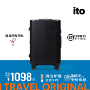 ITO行李箱旅行箱大容量男女萬向輪輕便小型短途箱密碼箱登機(jī)箱拉桿箱 經(jīng)典條紋-炭黑 24英寸 需托運(yùn)