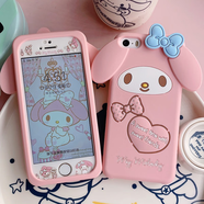 其他家蘋果5s手機保護殼se矽膠全包7plus可愛卡通女iPhone8plus鋼化膜6s 愛心狗手機保護殼鋼化膜 iPhone7