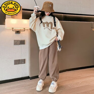 G.DUCKKIDS女童運(yùn)動(dòng)套裝兒童衛(wèi)衣套裝秋冬裝2024新款洋氣時(shí)髦衣服女大童潮 圖片色 套裝(春秋款) 120 cm