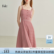 FANSILANEN范思藍(lán)恩22FS2124法式格子吊帶連衣裙女夏季長(zhǎng)款甜美氣質(zhì)顯瘦裙子 吊帶紅白格 M