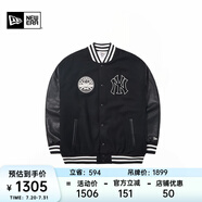 NEW ERA紐亦華MLB棉服男女情侶NY夾克棒球服保暖外套 14117431-黑色 M