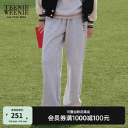 Teenie Weenie小熊女裝簡約索羅娜休閑褲長褲衛(wèi)褲運(yùn)動風(fēng)褲束腳褲女 中灰色 S (160)